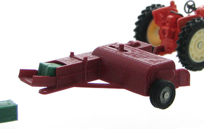 3D To Scale 64-350-BR 1/64 Vintage Hay Baler with Bales