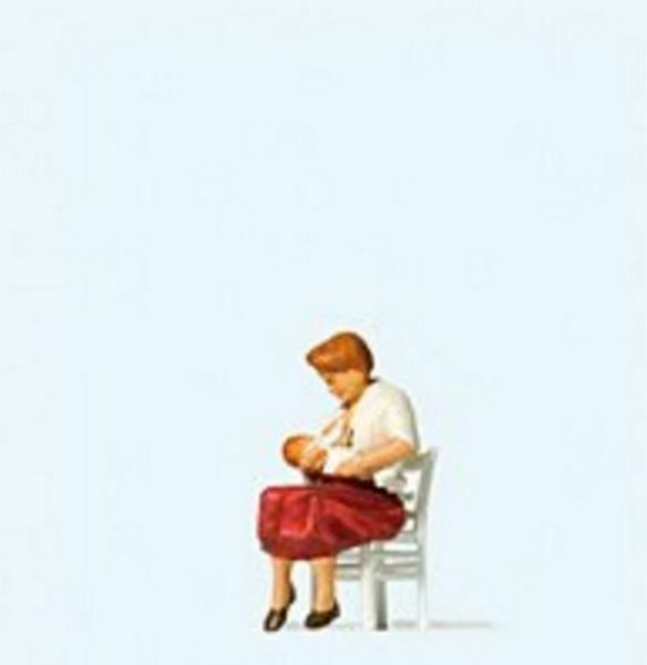 Preiser 28176 HO Scale Nursing Mother Mother, Baby & Chair