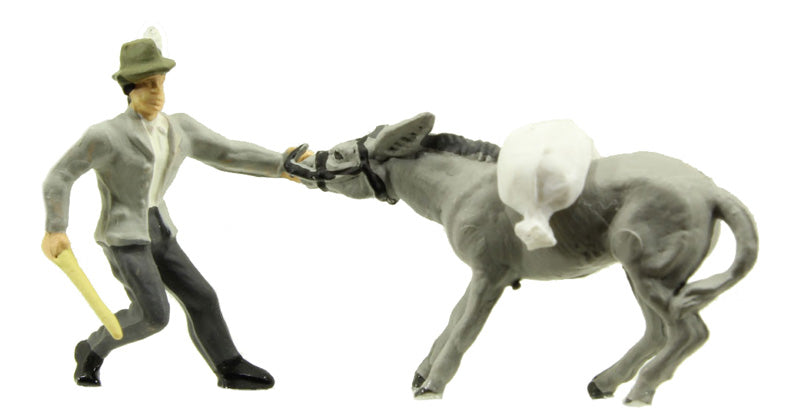 Preiser 29087 HO Scale Stubborn Donkey Animal Figure