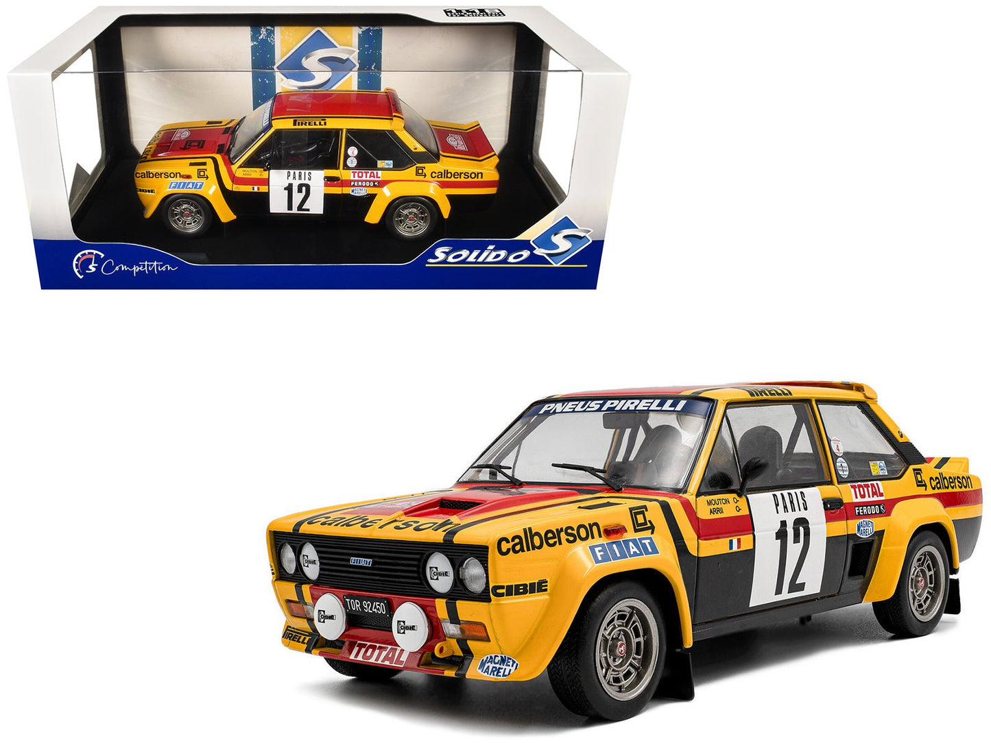 Fiat 131 Abarth #12 Michele Mouton - Annie Arrii "Rallye de Monte-Carlo" (1980) "Competition" Series 1/18 Diecast Model Car by Solido  free shipping USA