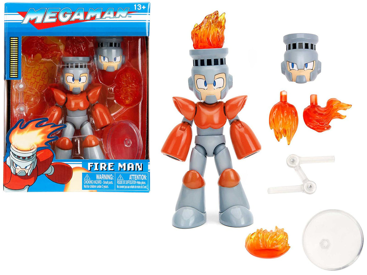 Fire Man 5.5" Moveable Figure with Accessories and Alternate Head and Hands "Mega Man" (1987) Video Game model by Jada  free shipping USA