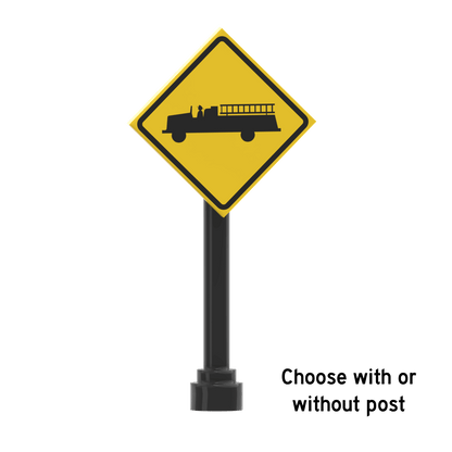 Fire Station Sign - Custom Printed 2x2 Tile - Made Using LEGO® Parts