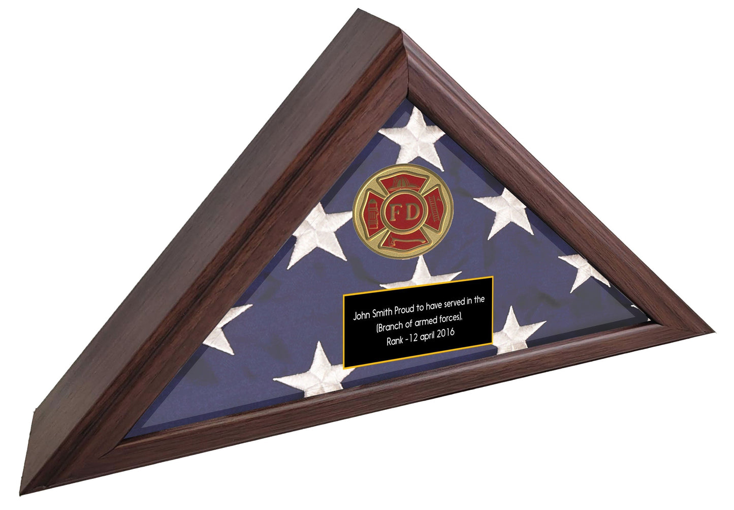 Personalized Army Flag Display Case, Army medallion flag  box American Made  - US Army Retirement Gift, Army Burial Flag Display case