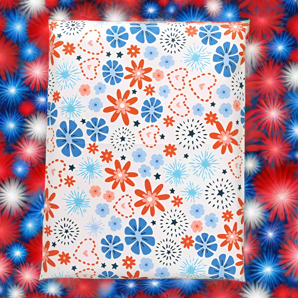 Fireworks Poly Mailers Size 12x15.5 Colorful Shipping Bags
