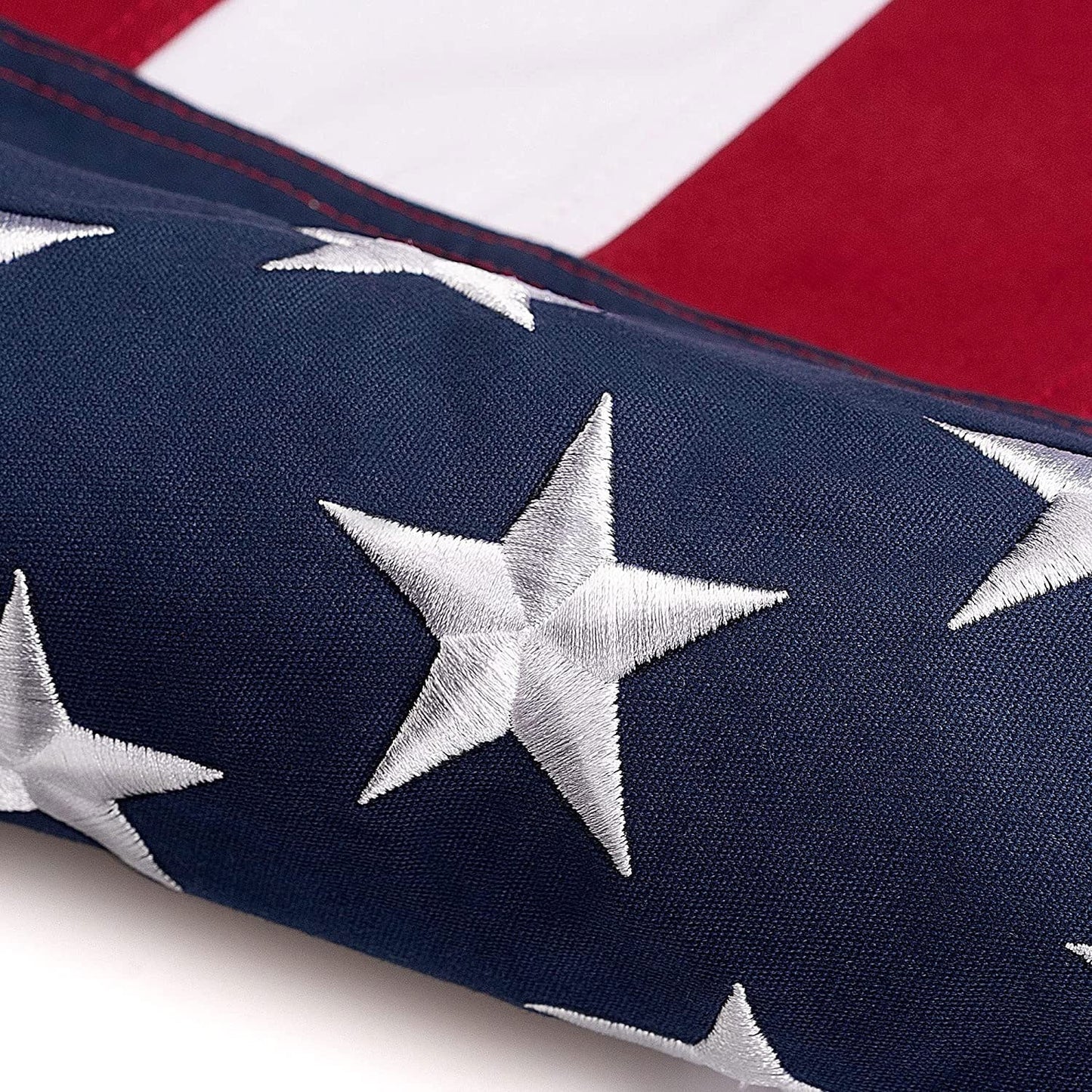 This 100% Cotton 3x5 ft American Flag, Heavy Duty Fabric, Longest Lasting, Embroidered Stars, Sewn Stripes, Brass Grommets, The Best Cotton US House Flags