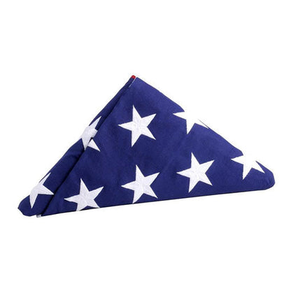 PRE-Folded Premium US Burial Flag, 5' x 9.5' Made in The USA with Fully Embroidered Stars and Sewn Stripes for US Veterans, Internment, Flag Ceremony, Memorial Day