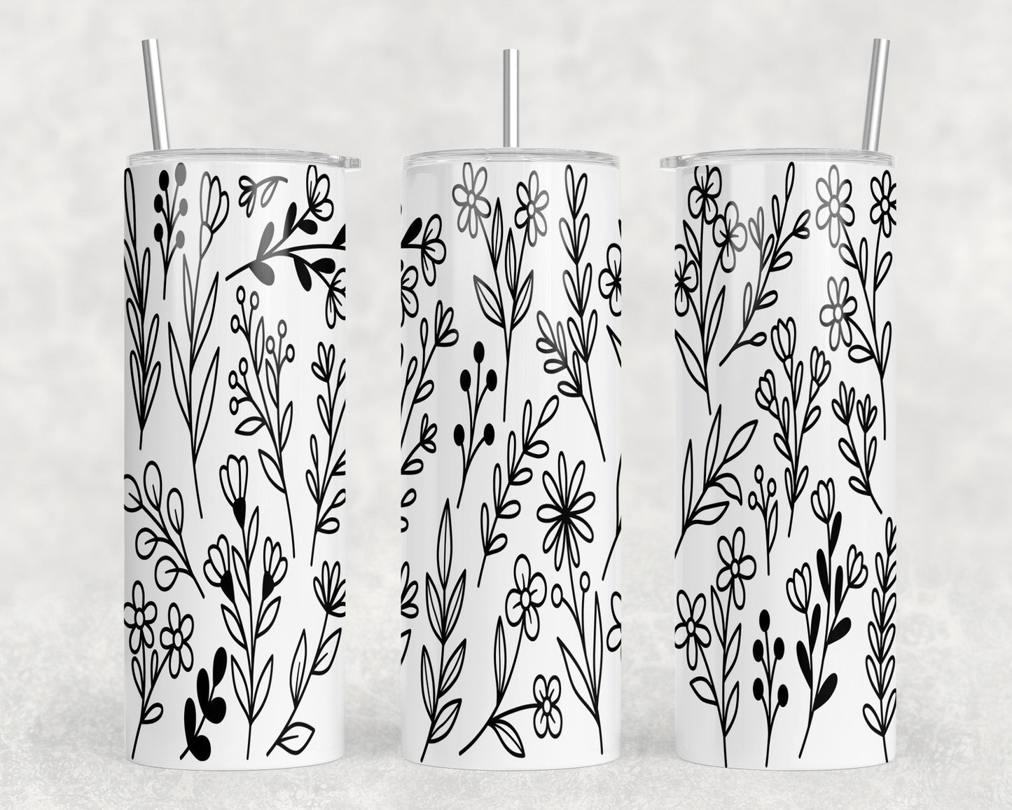 Floral - 20 oz Steel Skinny Tumbler - Optional Blue Tooth Speaker - Speaker Color will Vary by Rowdy Ridge Co