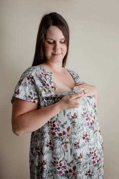 Floral Mommy Labor and Delivery Nursing Hospital Gown by Three Little Tots