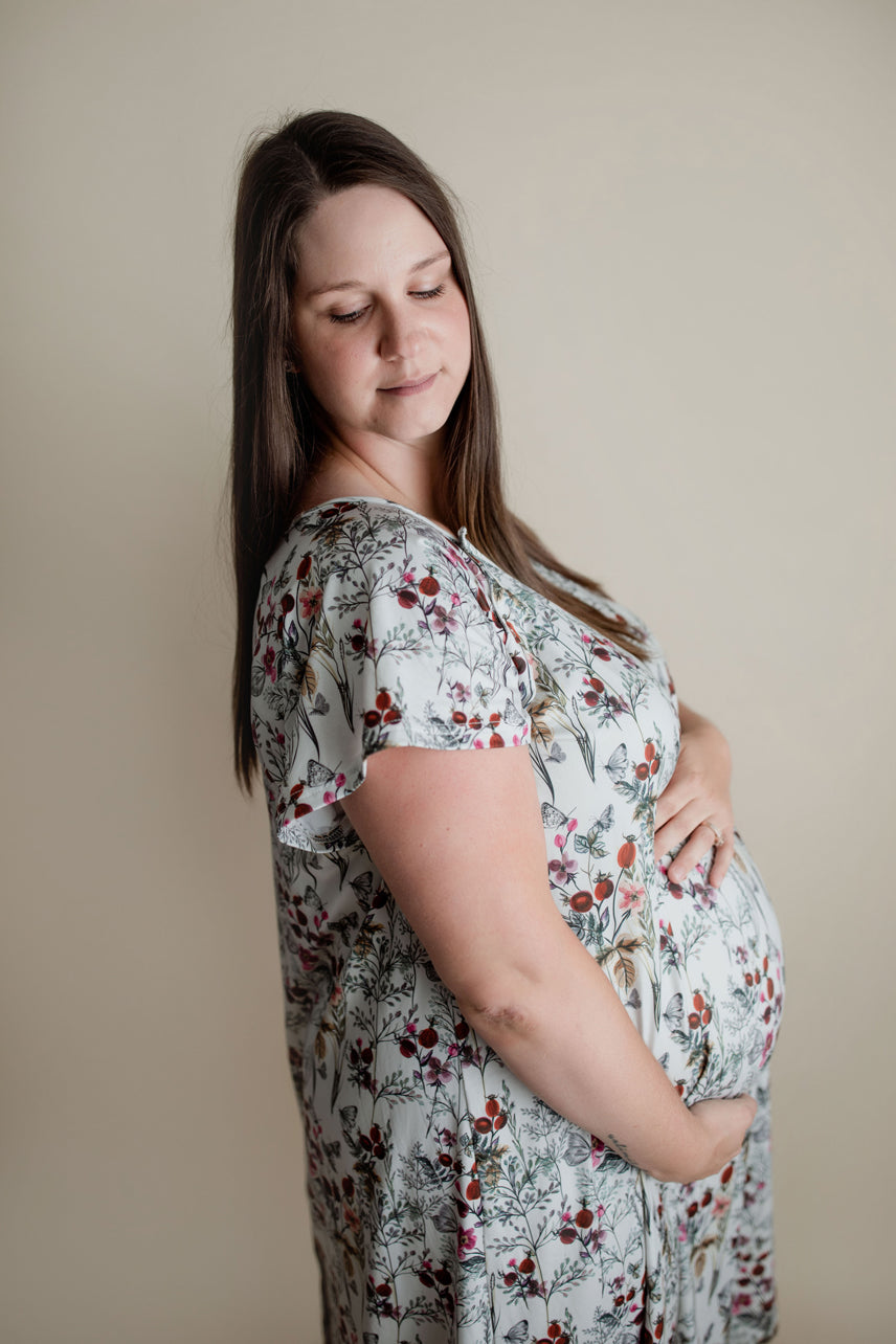 Floral Mommy Labor and Delivery Nursing Hospital Gown by Three Little Tots