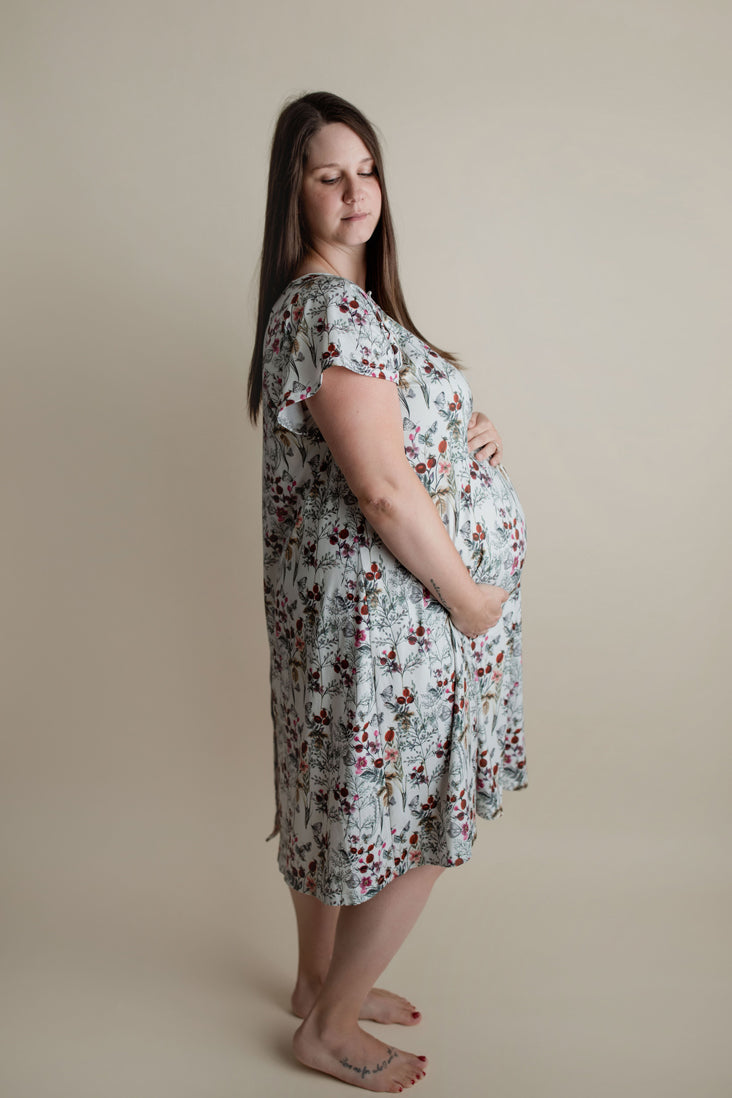 Floral Mommy Labor and Delivery Nursing Hospital Gown by Three Little Tots