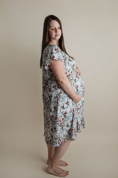 Floral Mommy Labor and Delivery Nursing Hospital Gown by Three Little Tots