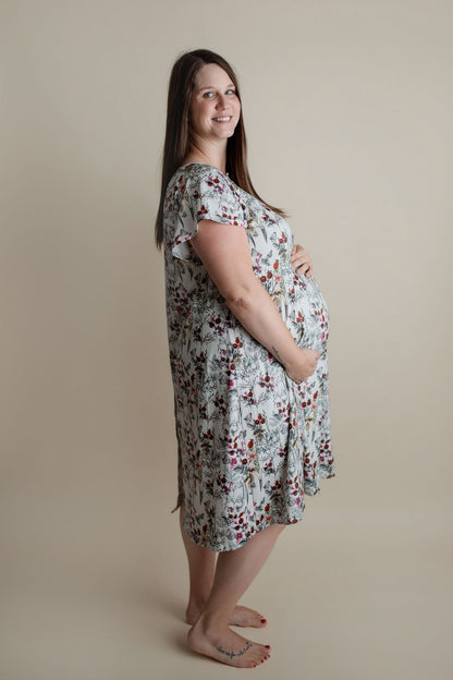 Floral Mommy Labor and Delivery Nursing Hospital Gown by Three Little Tots