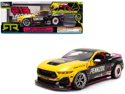 Ford Mustang RTR #213 Ben Hobson "Pennzoil" "Formula Drift PRO Championship" (2025) with Lights "RTR Vehicles" Series 1/24 Diecast Model Car by Jada  free shipping USA