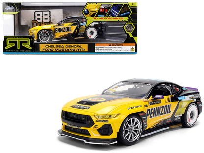 Ford Mustang RTR #88 Chelsea Denofa "Pennzoil" "Formula Drift PRO Championship" (2025) with Lights "RTR Vehicles" Series 1/24 Diecast Model Car by Jada  free shipping USA