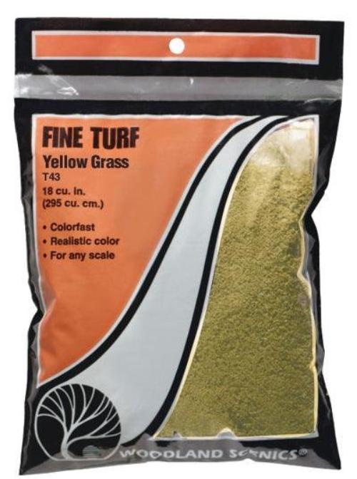 Woodland Scenics T43 Turf Fine Yellow Grass Bag Train Scenery