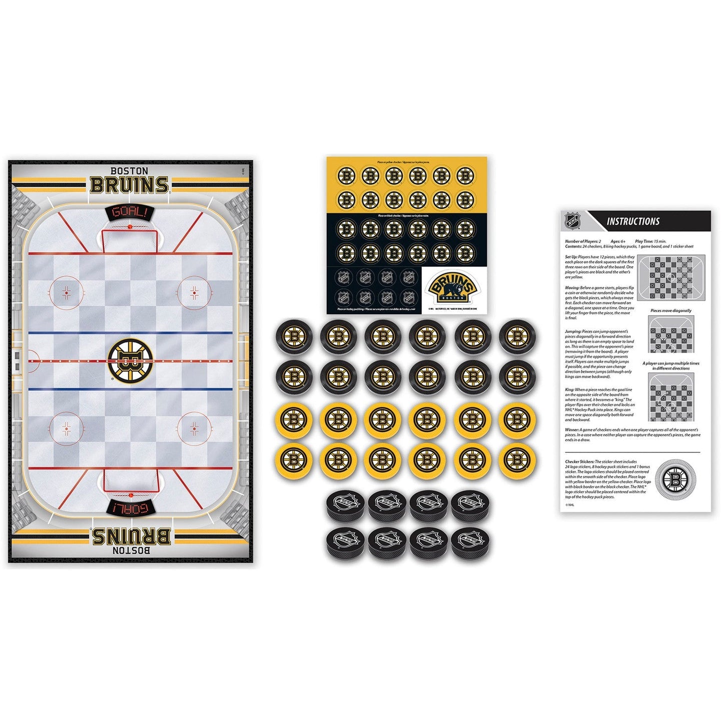 Boston Bruins Checkers Board Game by MasterPieces Puzzle Company INC