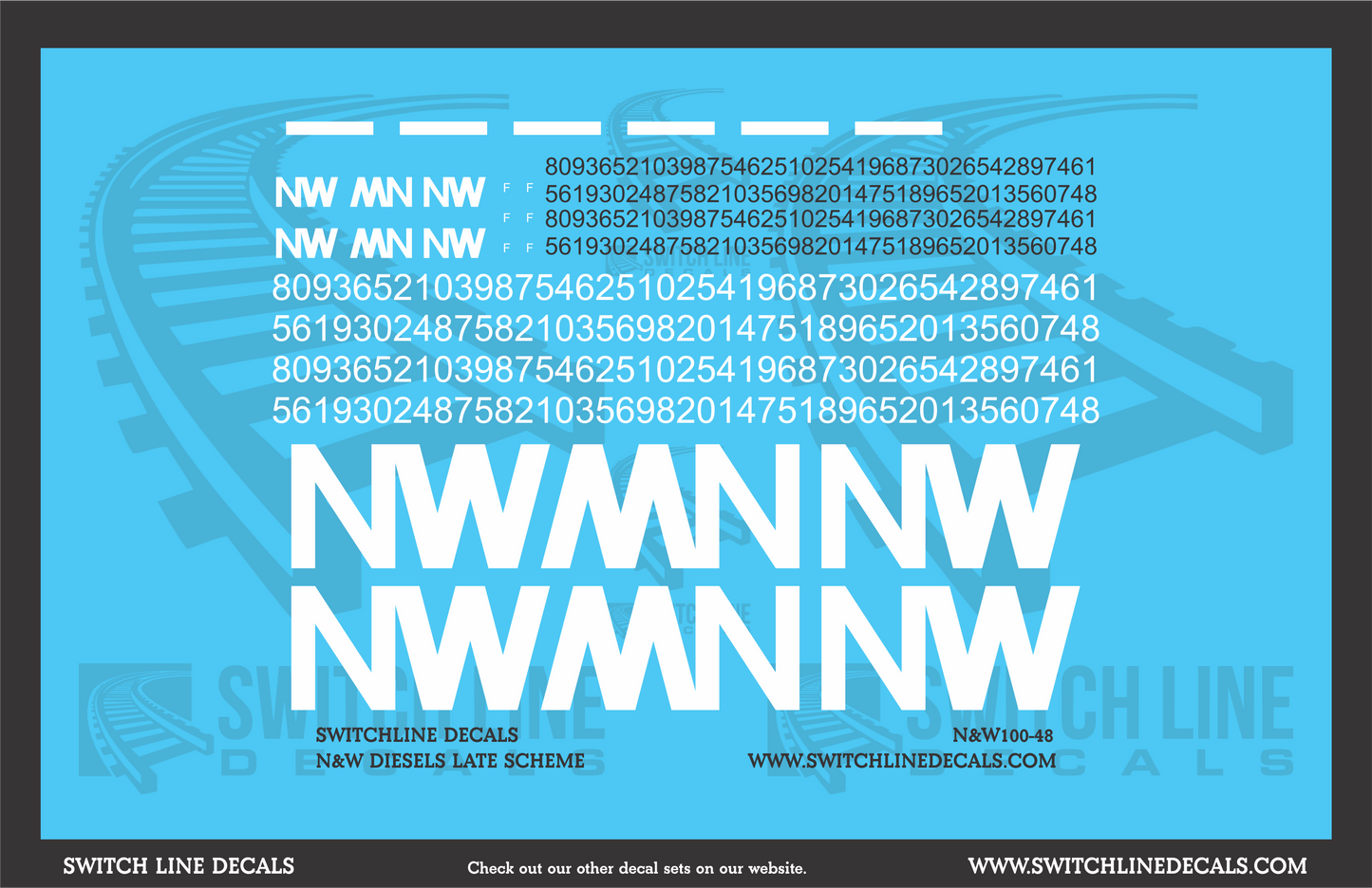 O Scale Norfolk & Western Diesels Late Scheme Decal Set