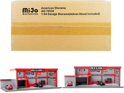 "Garage Diorama Advan" Diorama with Decals for 1/64 Scale Models by American Diorama  free shipping USA