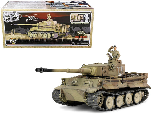 German Sd.Kfz.181 PzKpfw VI Tiger Ausf. E Heavy Tank #121 "Tiger Initial Production Model" "Schwere Panzerabteilung 501 North African Front Tunisia" (1943) "Engine Plus" 1/32 Diecast Model by Metal Proud  free shipping USA
