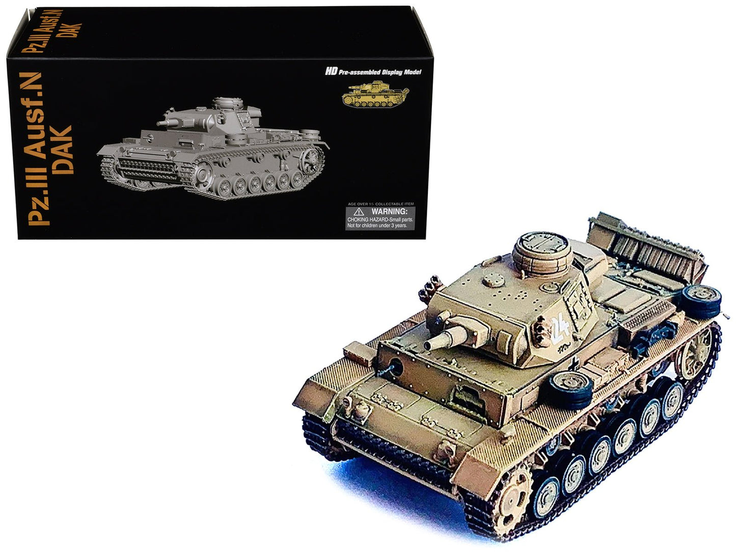 Germany Pz.Kpfw.III Ausf.N DAK Tank #124 "s.Pz.Abt.501 Tunisia Tiger Insignia" (1942/43) "NEO Dragon Armor" Series 1/72 Plastic Model by Dragon Models  free shipping USA