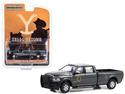 2020 Ram 2500 Pickup Truck Dark Gray Metallic "Montana Livestock Association" "Yellowstone" (2018-Current) TV Series "Hollywood Series" Release 39 1/64 Diecast Model Car by Greenlight  free shipping USA