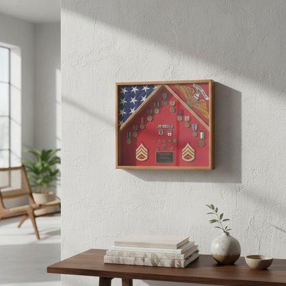 2 Flag Military Shadow Box - 3'x5' flag
