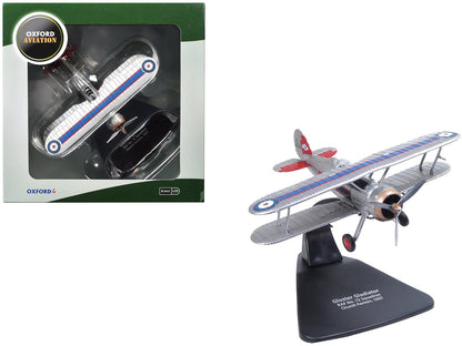 Gloster Gladiator Fighter Aircraft "No. 72 Squadron Church Fenton" (1937) British Royal Air Force "Oxford Aviation" Series 1/72 Diecast Model Airplane by Oxford Diecast  free shipping USA
