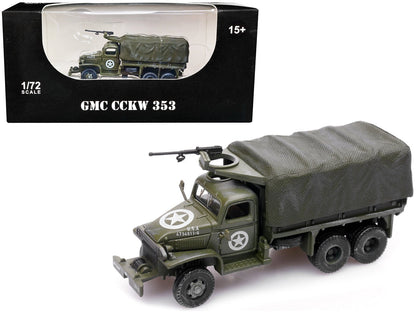 GMC CCKW 353 Truck With Mounted Gun Olive Drab "4734511-S" US Army World War II 1/72 Diecast Model by Legion  free shipping USA