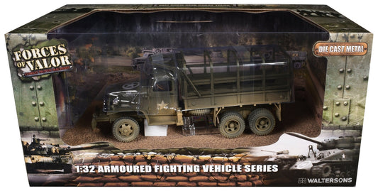 GMC CCKW-353B Cargo Truck "1st Infantry Division Weymouth England World War II" (1945) United States Army with Figures "Armoured Fighting Vehicle" Series 1/32 Diecast Model by Forces of Valor  free shipping USA