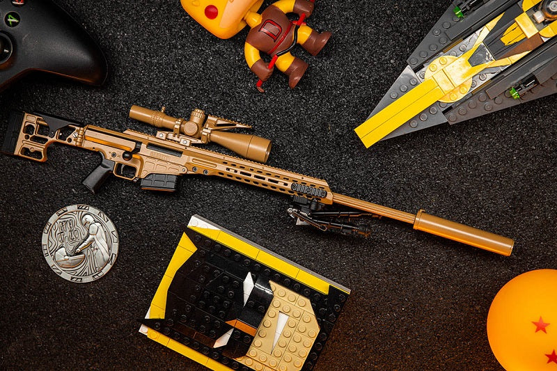 GoatGuns 1/4 Scale Die Cast Barrett MK22 Sniper Gun MRAD Model Tan MK22-TAN