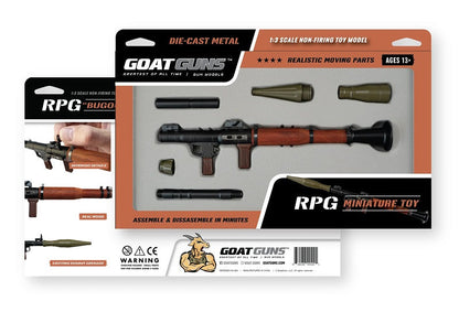 GoatGuns 1/3 Scale Die Cast RPG Rocket Launcher Model, Black RPG-BLACK