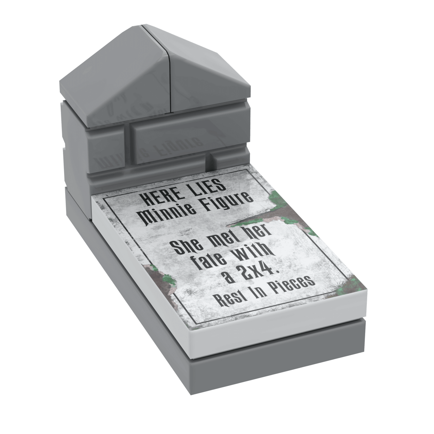 "Minnie Figure" Tombstone - Halloween MOC - Custom Printed 2x3 - Made Using LEGO® Parts