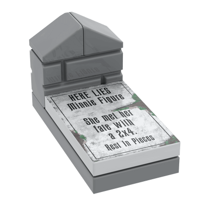 "Minnie Figure" Tombstone - Halloween MOC - Custom Printed 2x3 - Made Using LEGO® Parts