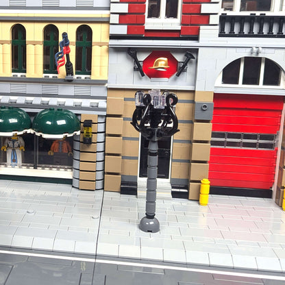 Gray & Black Spiral Lamppost - Building Set - Made Using LEGO® Parts