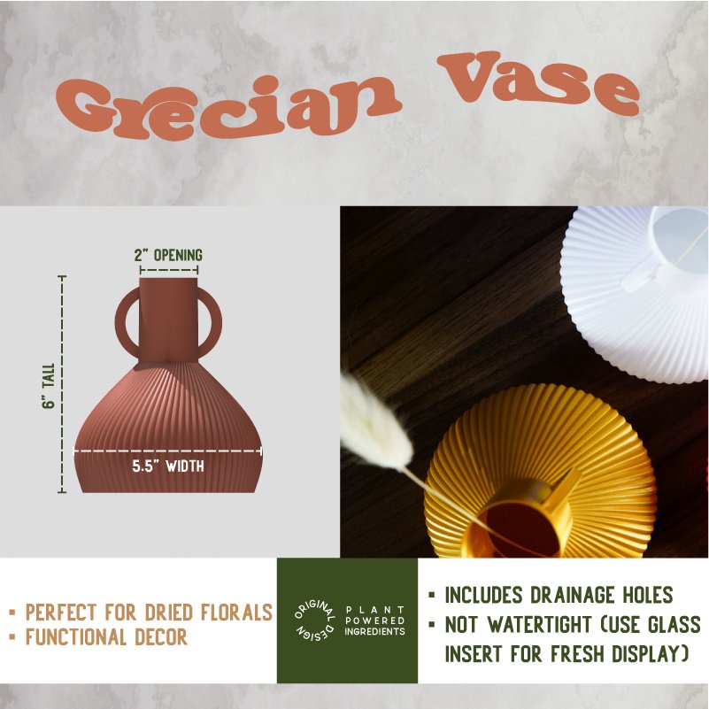 Grecian 3D Printed Vase by Rosebud HomeGoods
