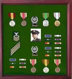 Medal Display Case Cherry Finish