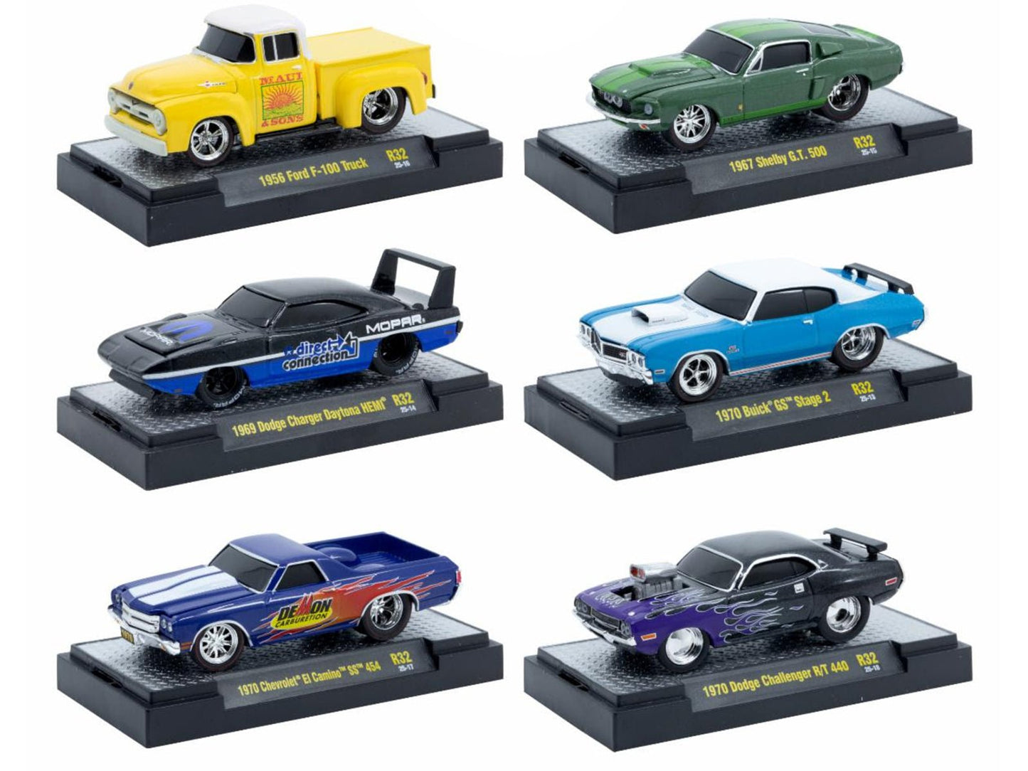 "Ground Pounders" 6 Cars Set Release 32 IN DISPLAY CASES Limited Edition 1/64 Diecast Model Cars by M2 Machines  free shipping USA
