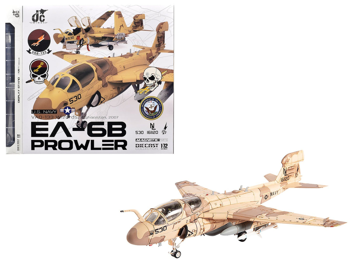 Grumman EA-6B Prowler Attack Aircraft "VAQ-133 Wizards Afghanistan" (2007) United States Navy 1/72 Diecast Model by JC Wings  free shipping USA