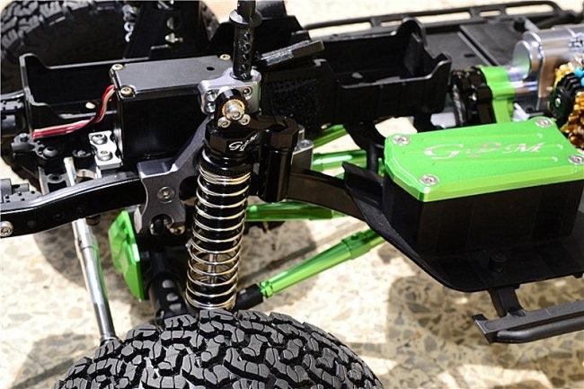 GPM ALUMINUM FRONT/REAR L-SHAPE SHOCKS (92MM) AXIAL SCX10 II GUN SILVER