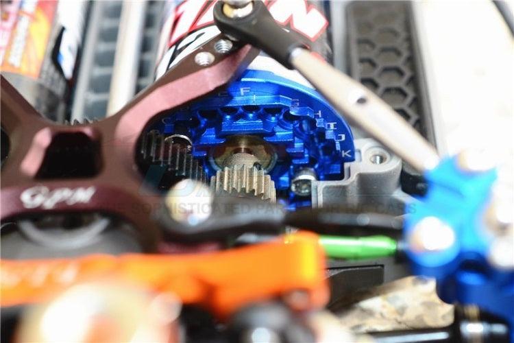 Gpm GT018-B Aluminum Motor Mount Plate Blue W/Heat Sink Fins Traxxas Ford GT4 Tec