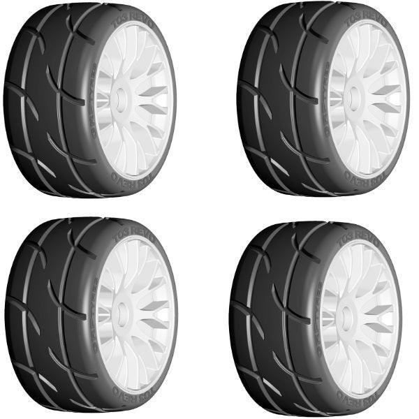 GRP GTX03-XB1 1/8 GT T03 REVO UltraSoft Mounted Tires Wheels (4) WHITE