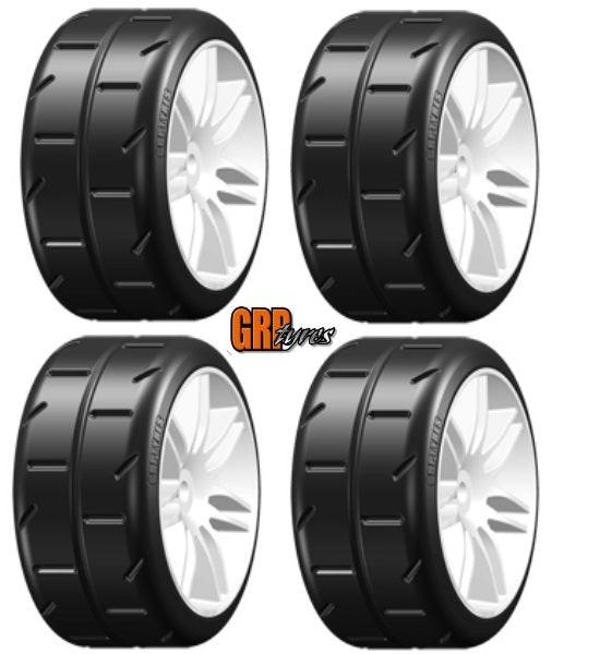 GRP 1:5 TC W02 REVO New P1 ExtraSoft Mounted Tires White Wheel (4) GWH02-P1