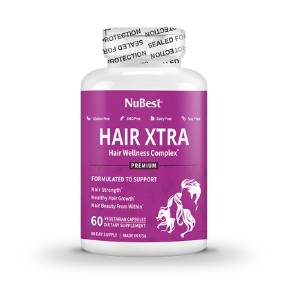 Hair Xtra, Premium Hair Growth Support for Men & Women, 60 Vegan Capsules by NuBest Nutrition®