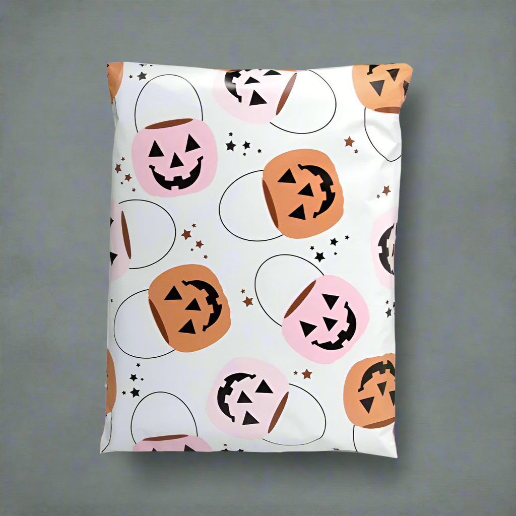 Halloween Pumpkin Poly Mailers Size 6x9 Trick or Treat Shipping Bags