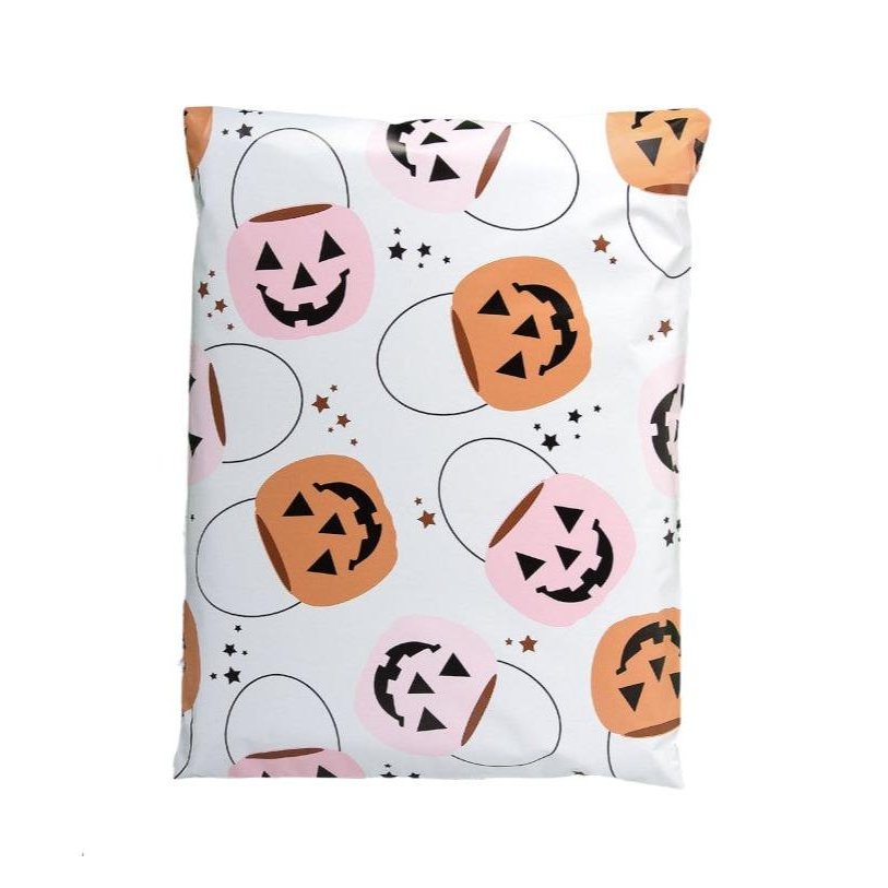 Halloween Pumpkin Poly Mailers Size 6x9 Trick or Treat Shipping Bags