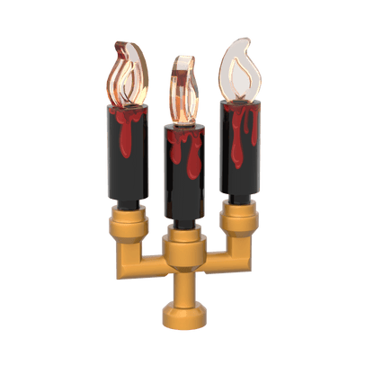 Halloween Candelabra (Black) -  Custom Printed Minifig Accessory - Made Using LEGO® Parts