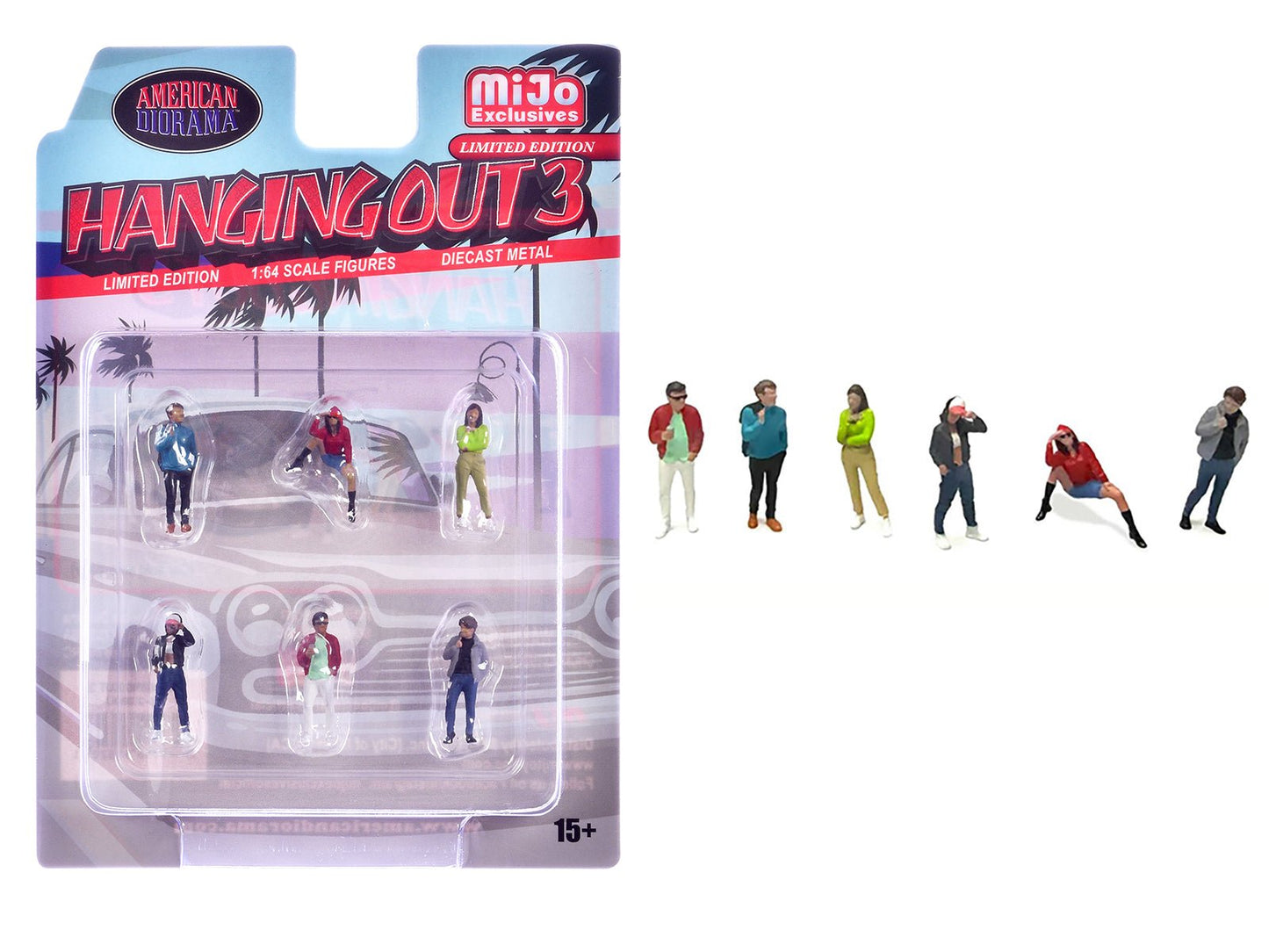 "Hanging Out #3" 6 piece Diecast Figure Set (6 Figures) Limited Edition for 1/64 Scale Models by American Diorama  free shipping USA