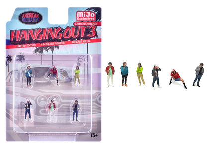 "Hanging Out #3" 6 piece Diecast Figure Set (6 Figures) Limited Edition for 1/64 Scale Models by American Diorama  free shipping USA