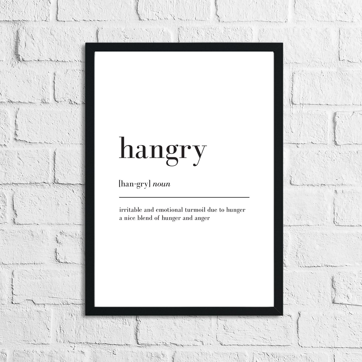 Hangry Definition Kitchen Simple Wall Decor Print by WinsterCreations™ Official Store