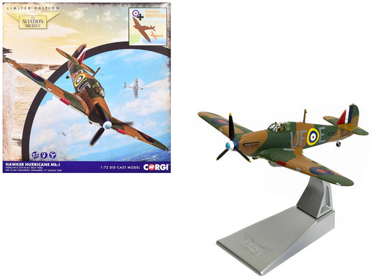 Hawker Hurricane Mk.I Fighter Aircraft "Pilot Officer William 'Billy' Fiske No. 601 Squadron Battle of Britain" (1940) British Royal Air Force "The Aviation Archive" Series 1/72 Diecast Model by Corgi  free shipping USA